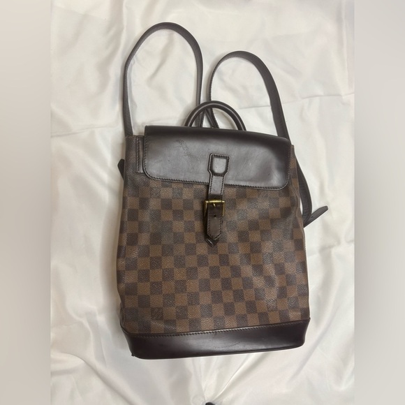 Louis Vuitton Damier Ebene Coated Canvas Soho Backpack - Picture 1 of 9